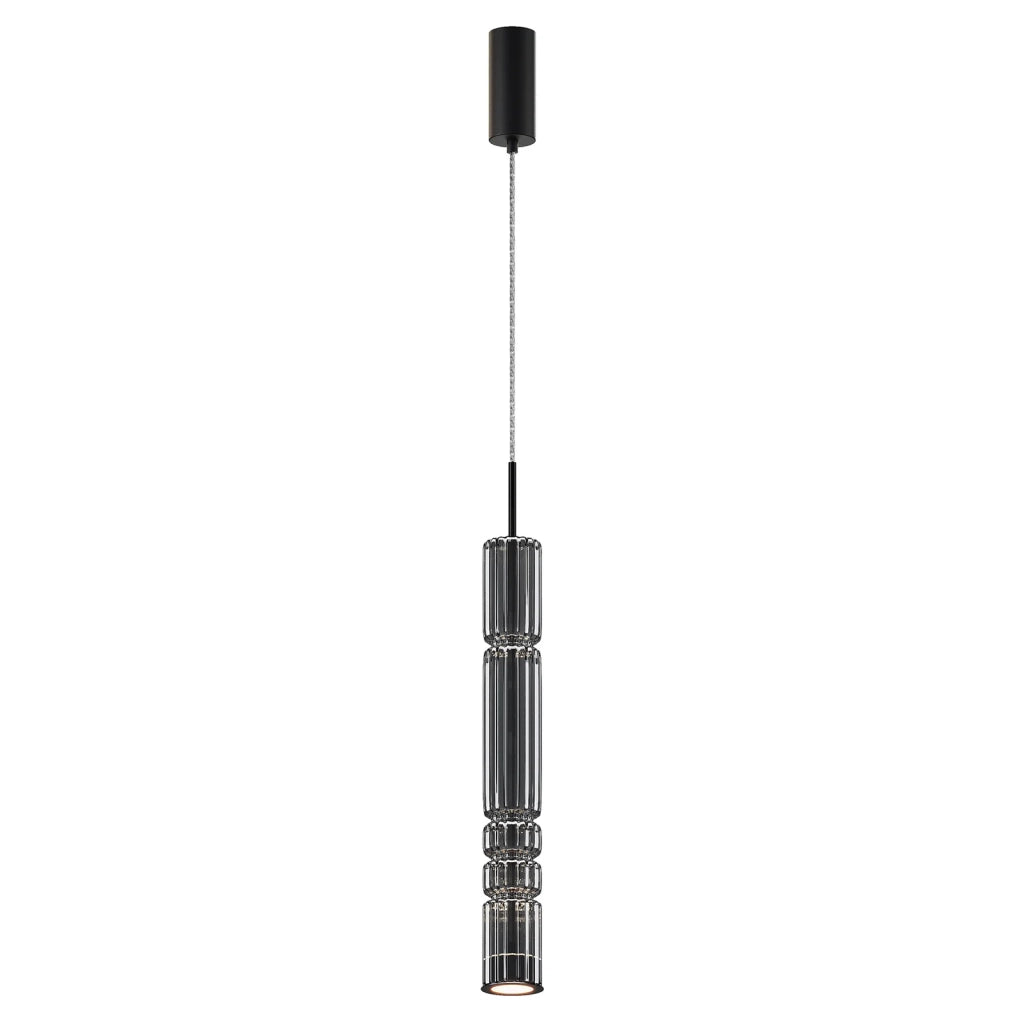 Maytoni Lampadario Sospensione Moderna Ordo 1 luce LED integrato nero metallo vetro