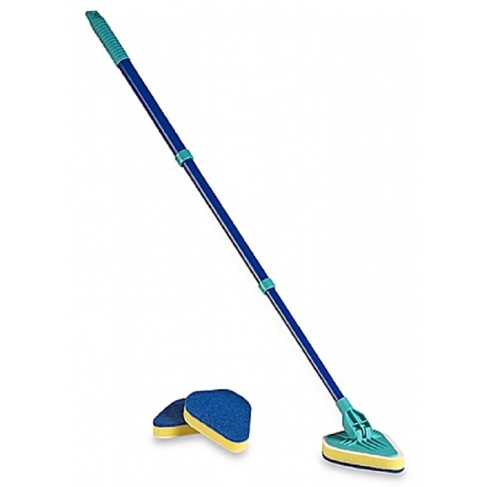 Trade Shop - Spazzola Pulisci Piastrelle Finestre Bagni Allungabile 3 In 1 Clean Reach -