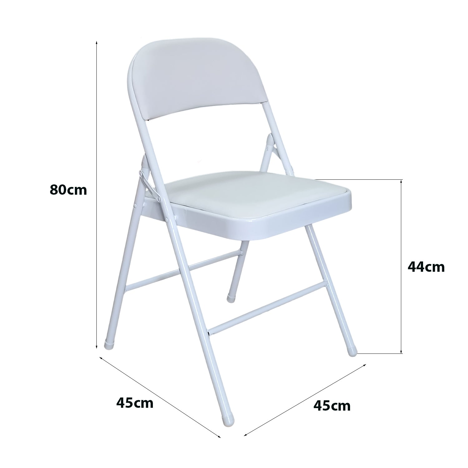 Marvin Set 6 Sedie Pieghevoli Kant in Metallo Imbottite Salvaspazio, Compatte e Resistenti, Richiudibili per Even Bianco