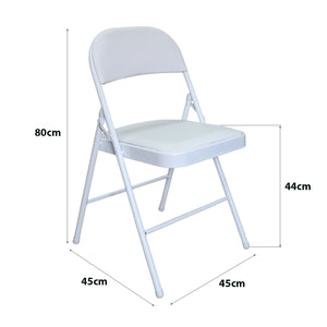 Marvin Set 6 Sedie Pieghevoli Kant in Metallo Imbottite Salvaspazio, Compatte e Resistenti, Richiudibili per Even Bianco