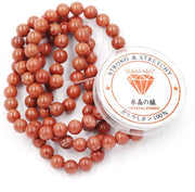 Kralen con corda per la creazione di accessori per l'autoaiuto Pietre per collane di autoaiuto con proprietà terapeutiche 4 mm = 180 pezzi e 1 rotolo di filo Pietra d'oro 4 mm
