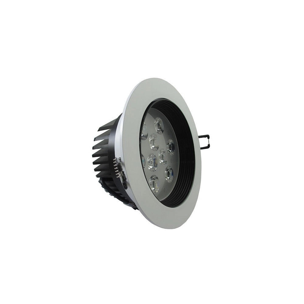 Trade Shop - Faretto Led Incasso A Molla Con Alette 3 5 7 9 12 15 18 W Cornice Telaio Bianco - -bianco Freddo-9 Watt