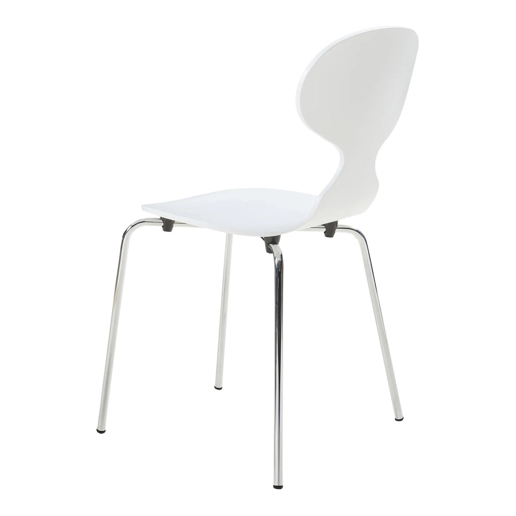 Set di 4 sedie da pranzo 80 x 47 x 48 cm design moderno e robusto bianco/cromo 03_0009834