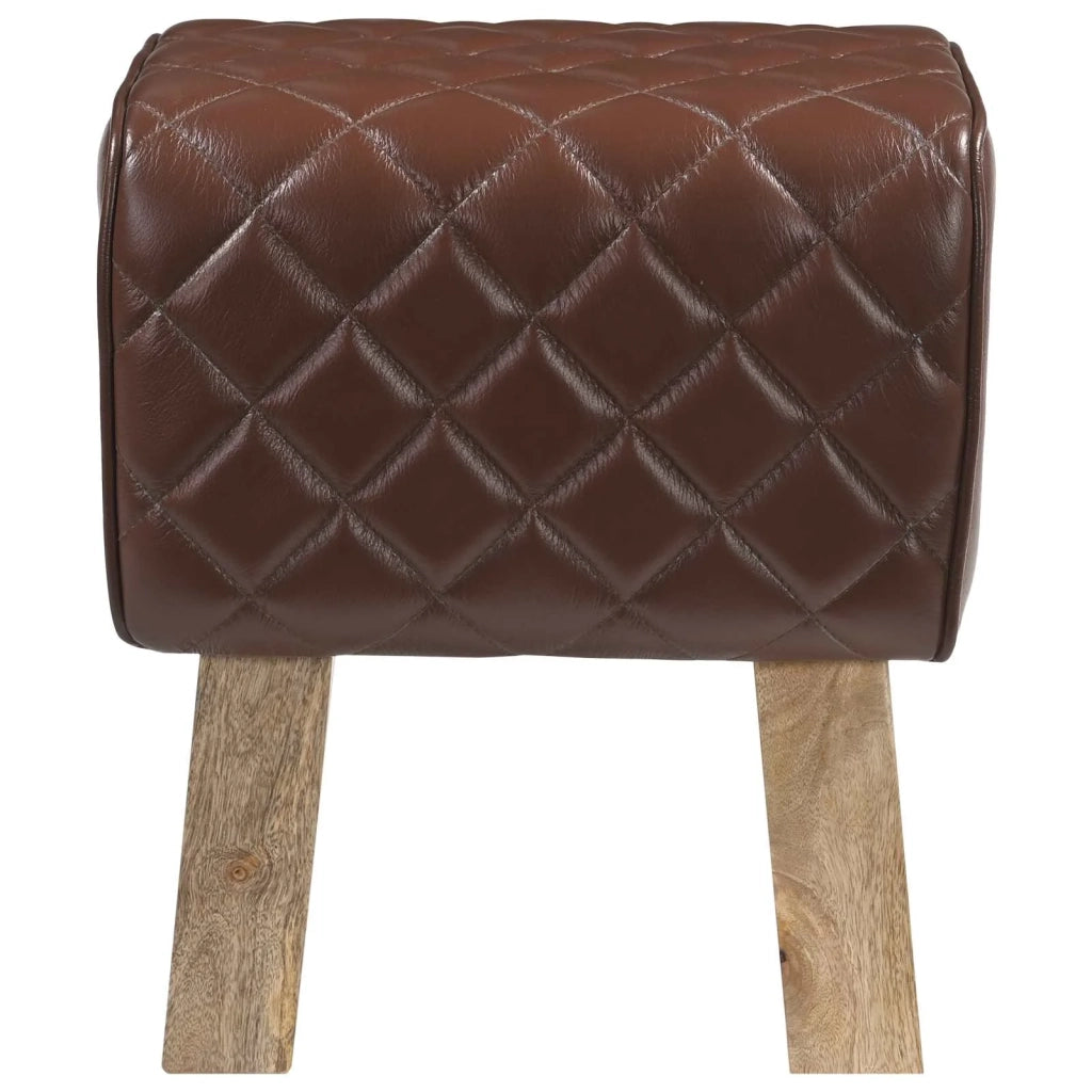 panchina 40 x 30 x 45 cm Pelle Vera Marrone diamante 42042099