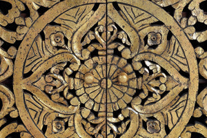 Comò a 4 ante in massello di mango intagliato a mano