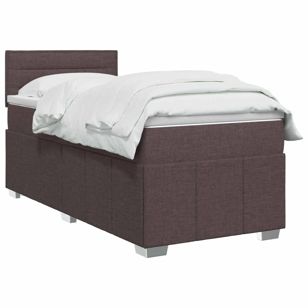 Letto box spring con materasso Marrone Scuro 90 x 200 cm 3451118