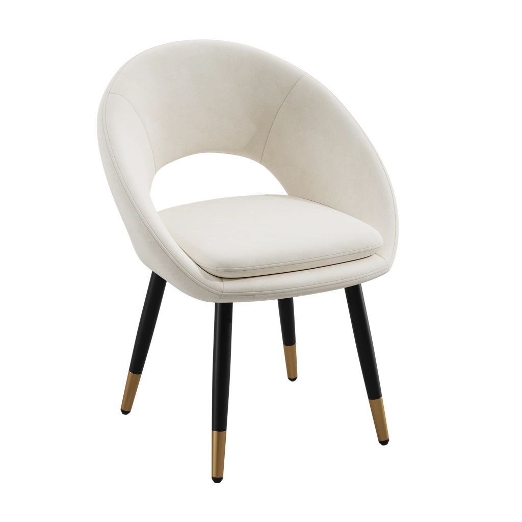 Sedie da Pranzo in Velluto ¨C Xylo ¨C Beige, Set 4 Pezzi, Stile Moderno