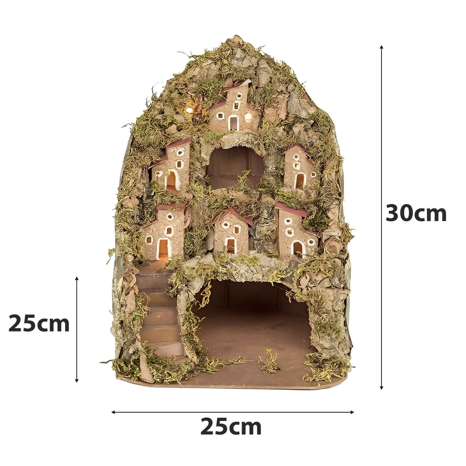 PRESEPE NAPOLETANO NATALIZIO CON LUCI LED INTEGRATE FATTO A MANO ARTIGIANALE