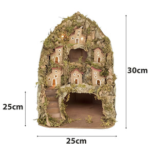 PRESEPE NAPOLETANO NATALIZIO CON LUCI LED INTEGRATE FATTO A MANO ARTIGIANALE