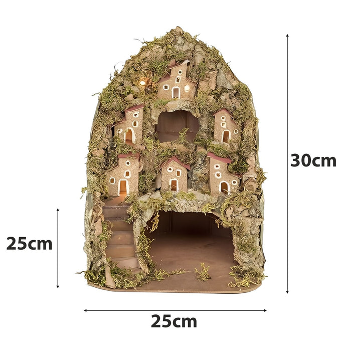 PRESEPE NAPOLETANO NATALIZIO CON LUCI LED INTEGRATE FATTO A MANO ARTIGIANALE