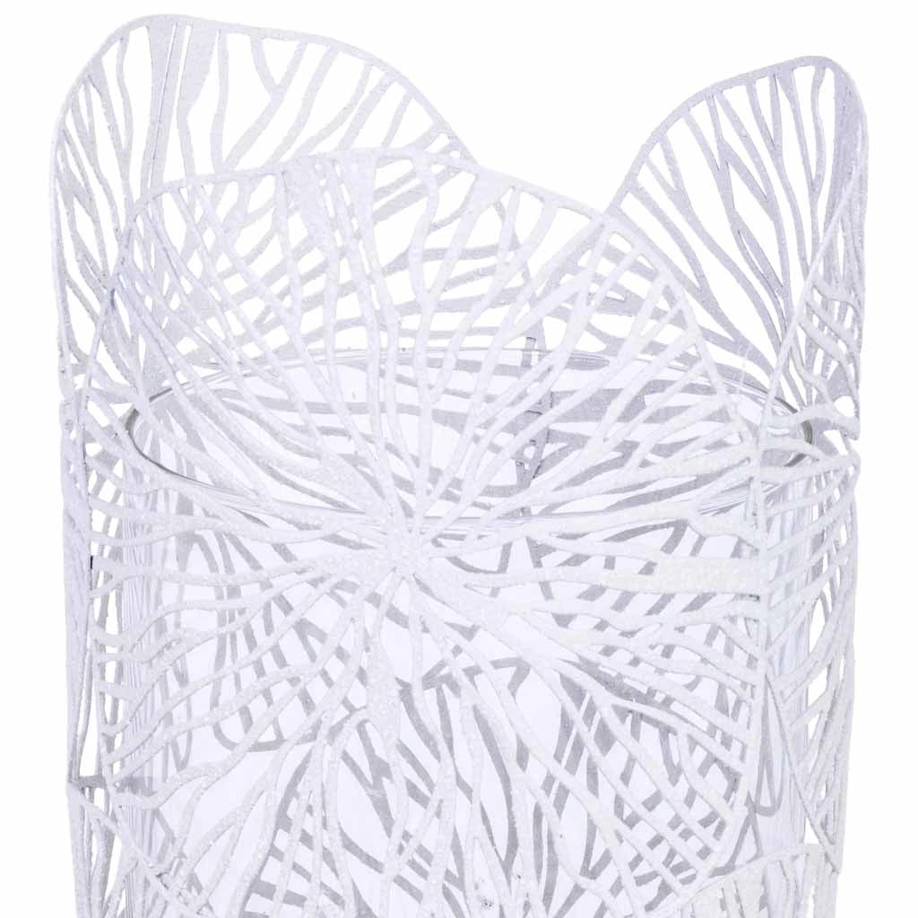 Portacandele in metallo bianco 13,5x13,5x27h cm