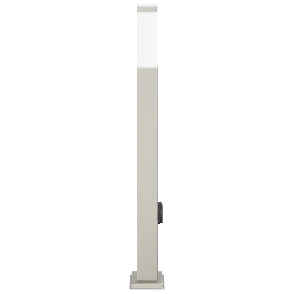 Lampada a paletto con presa elettrica 80 cm Acciaio Inox IP44 4006061