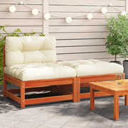 Divano da Giardino Senza Braccioli con Cuscini e Poggiapiedi-Sofa da Giardino-Divano da esterno 744130