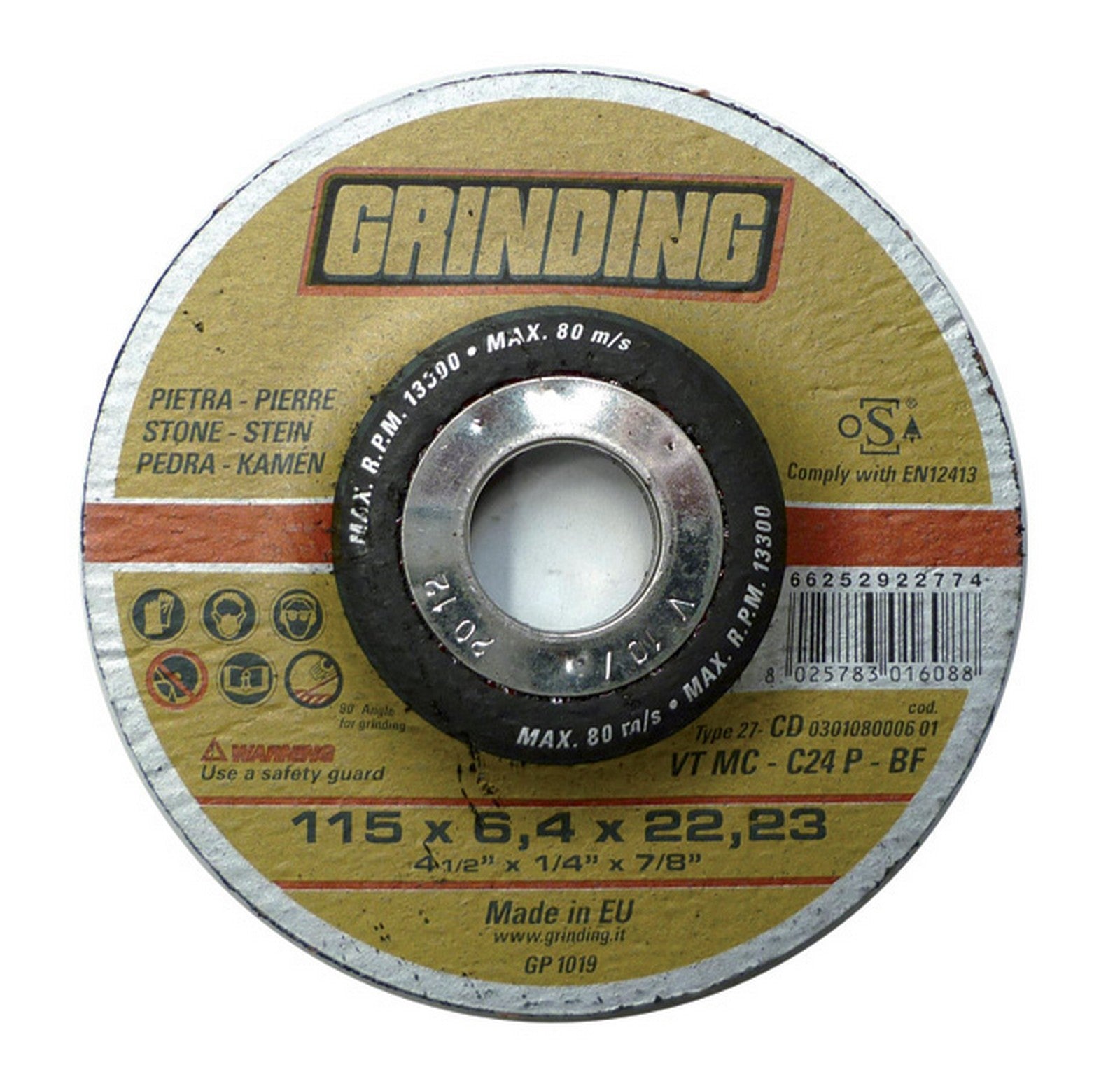 grinding minidisco per sbavare marmo spessore 6,4mm diametro 115mm cod:ferx.12643