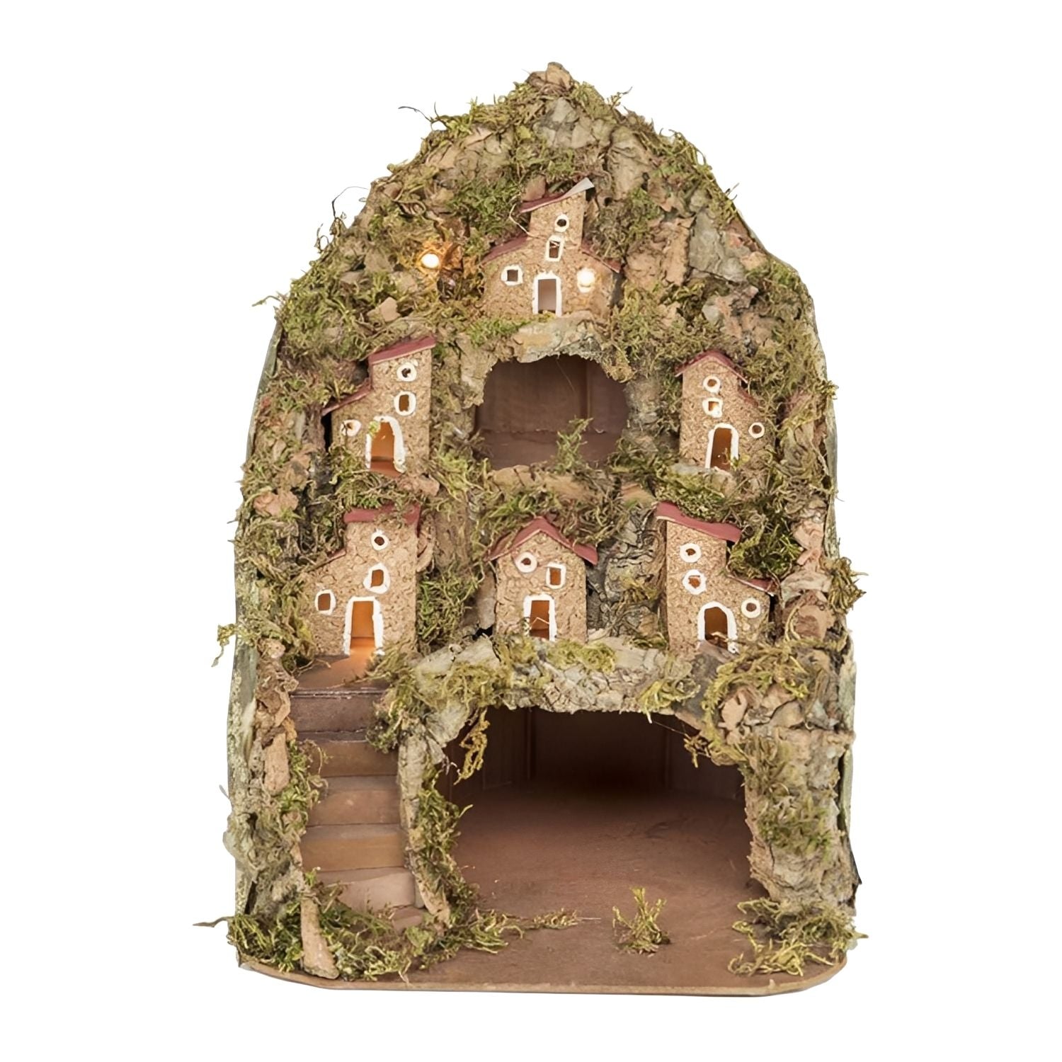 PRESEPE NAPOLETANO NATALIZIO CON LUCI LED INTEGRATE FATTO A MANO ARTIGIANALE