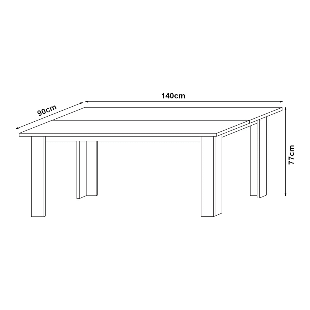 Tavolo da Pranzo Nora Tavolo da Cucina Fino a 6 Posti 77x140x90cm Effetto Rovere Scuro [en.casa]