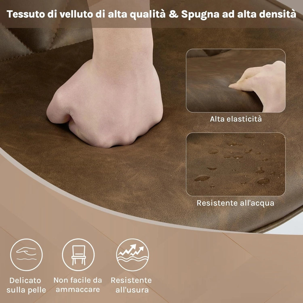Sgabelli cucina, Sgabelli Bar con Schienale Sedia da Cucina con Poggiapiedi Sgabello Alto Imbottito Sedia in PU vintage con Gambe in Metallo per Bistrot Pub Sala da Pranzo, Marrone scuro