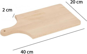 SET TAGLIERE IN LEGNO DI FAGGIO CON MANICO 40 X 20 X 2 CM + COLTELLO CHEF DI PRECISIONE 12,5 CM IN ACCIAIO INOSSIDABILE