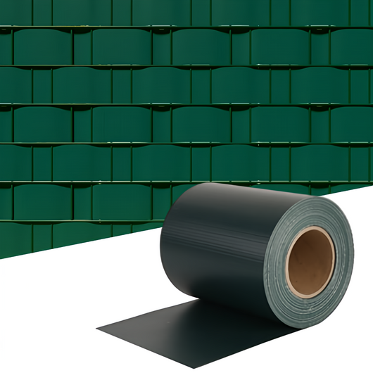 Telo Frangivista PVC 35m x H19cm per Recinzione, Privacy e Decorazione COLORE: VERDE