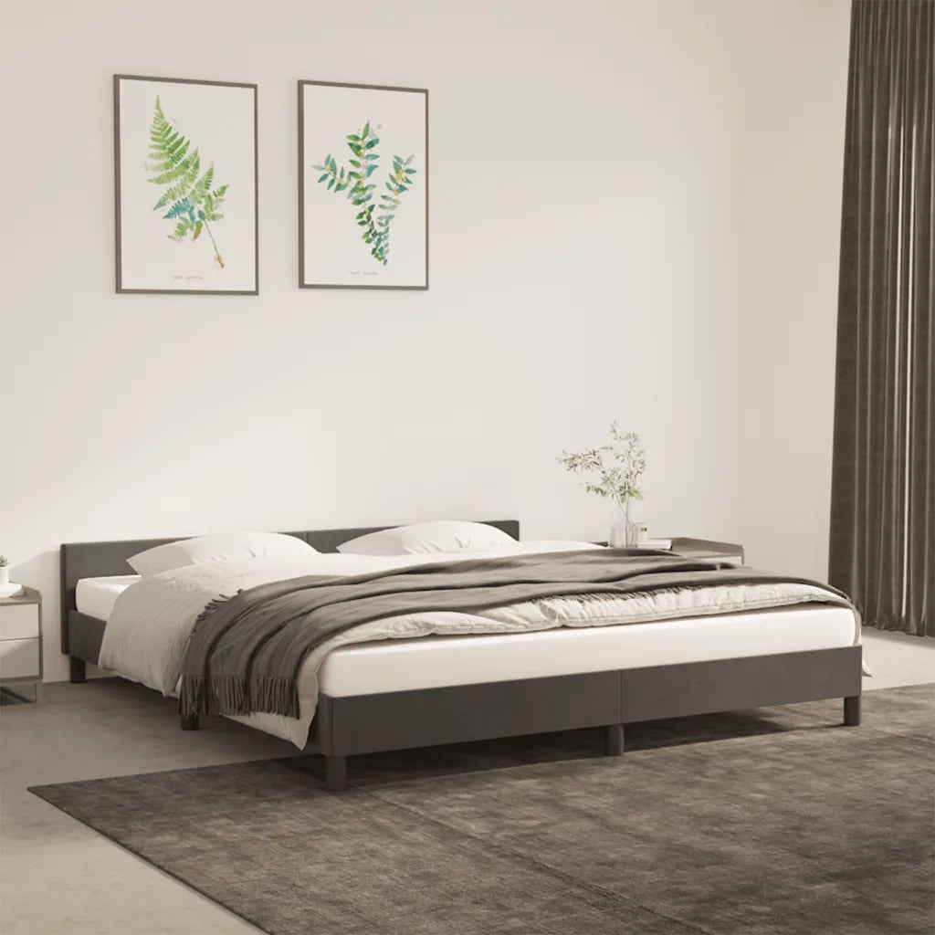 Giroletto senza Materasso-Struttura Letto Grigio Scuro 160x200 cm Velluto 422291
