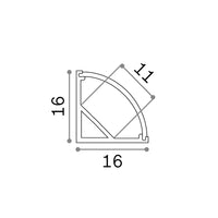 Profilo Ang Tondo Slot Alluminio-Materie Plastiche Cromo 100Cm D16X16