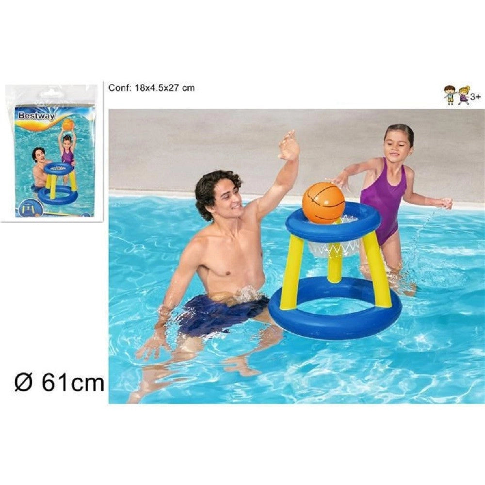 Trade Shop - Canestro Da Basket Gioco Gonfiabile Per Bambini Splash 'n' Hoop 61cm Palla 52418 -