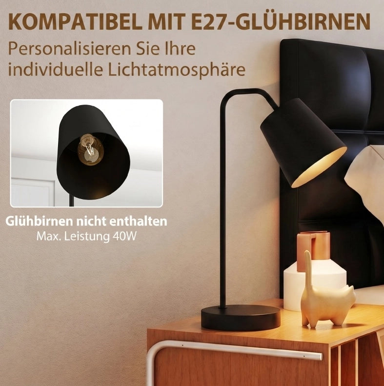 LAMPADA da Tavolo Set da 2 in Acciaio Nero con USB-A e USB-C