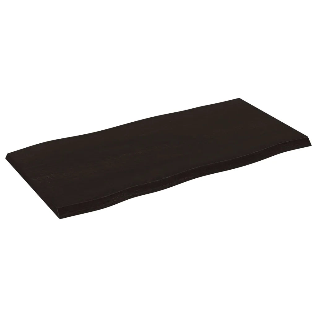 Piano Tavolo Marrone Scuro 80x40x2 cm in Rovere Non Trattato 364004
