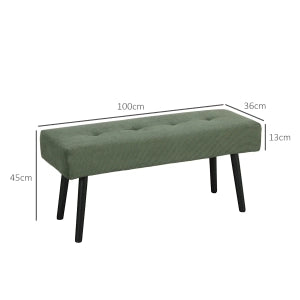 SEDIA Panca imbottita 100 x 36 x 45 cm in poliestere verde