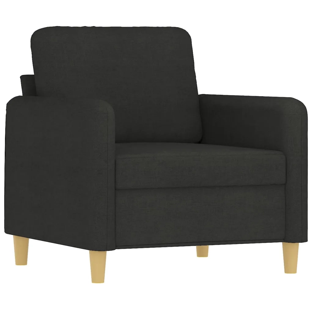 Set Divani 4 pz con Cuscini Nero in Tessuto 3202082