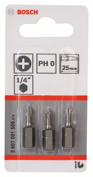 2607001506 - Kit 3 inserti da avvitamento extra duro PH 0, 25 mm