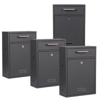 Cassetta delle lettere da terra 2x2 V52 antracite Con supporto e targhetta nome