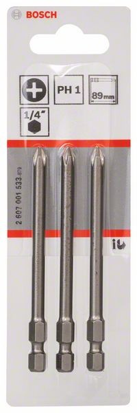 2607001533 - Kit 3 inserti da avvitamento extra duro PH 1, 89 mm