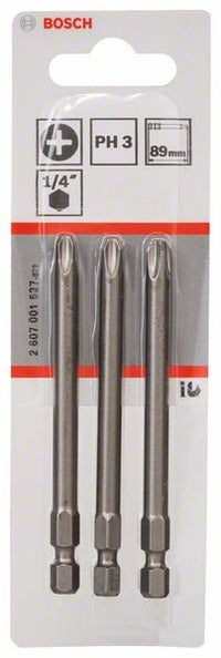 2607001537 - Kit 3 inserti da avvitamento extra duro PH 3, 89 mm