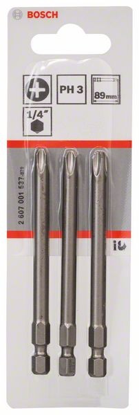 2607001537 - Kit 3 inserti da avvitamento extra duro PH 3, 89 mm