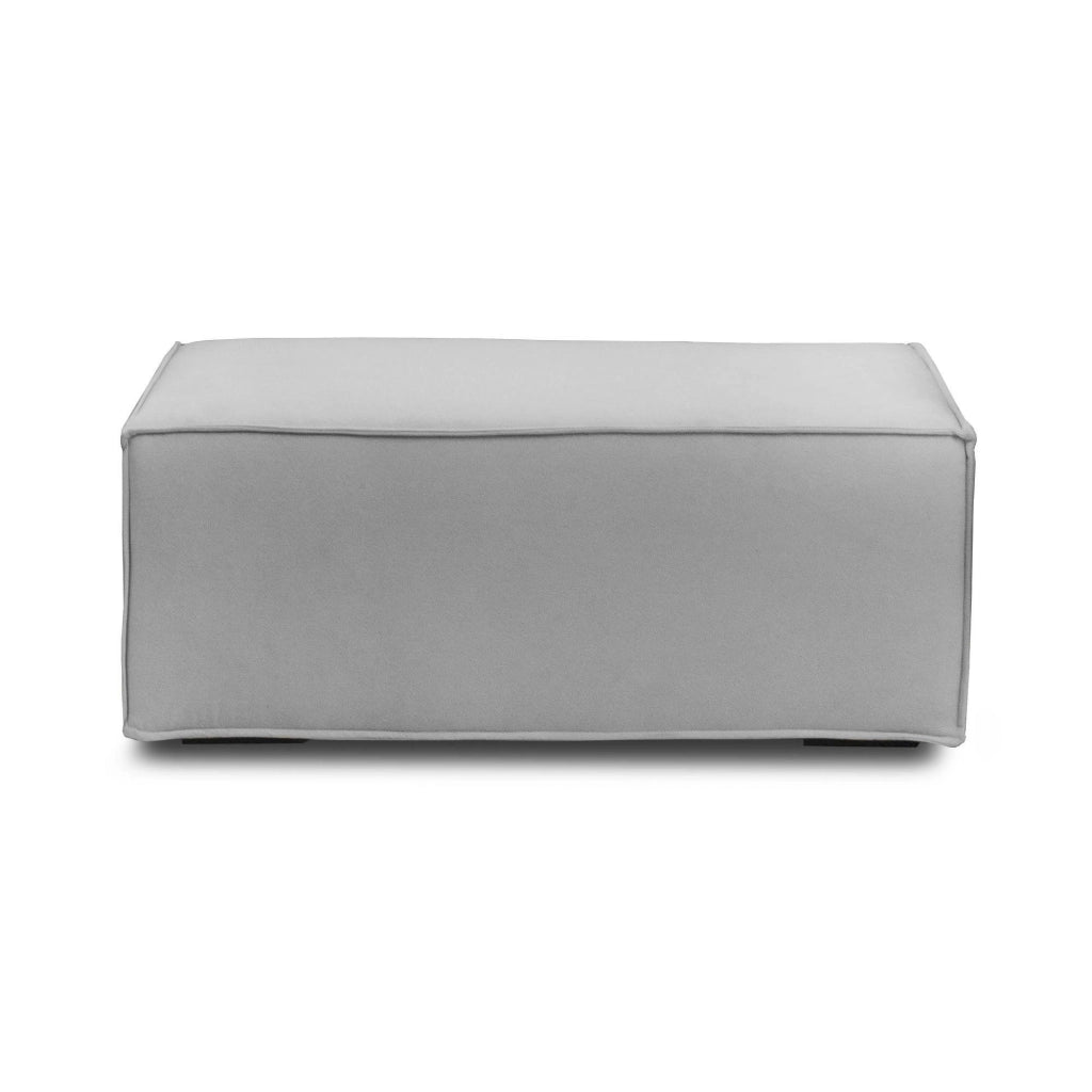 Pouf Assisi, Pouf da salotto, 100% Made in Italy, Poltroncina relax in tessuto imbottito, Cm 100x70h43, Grigio