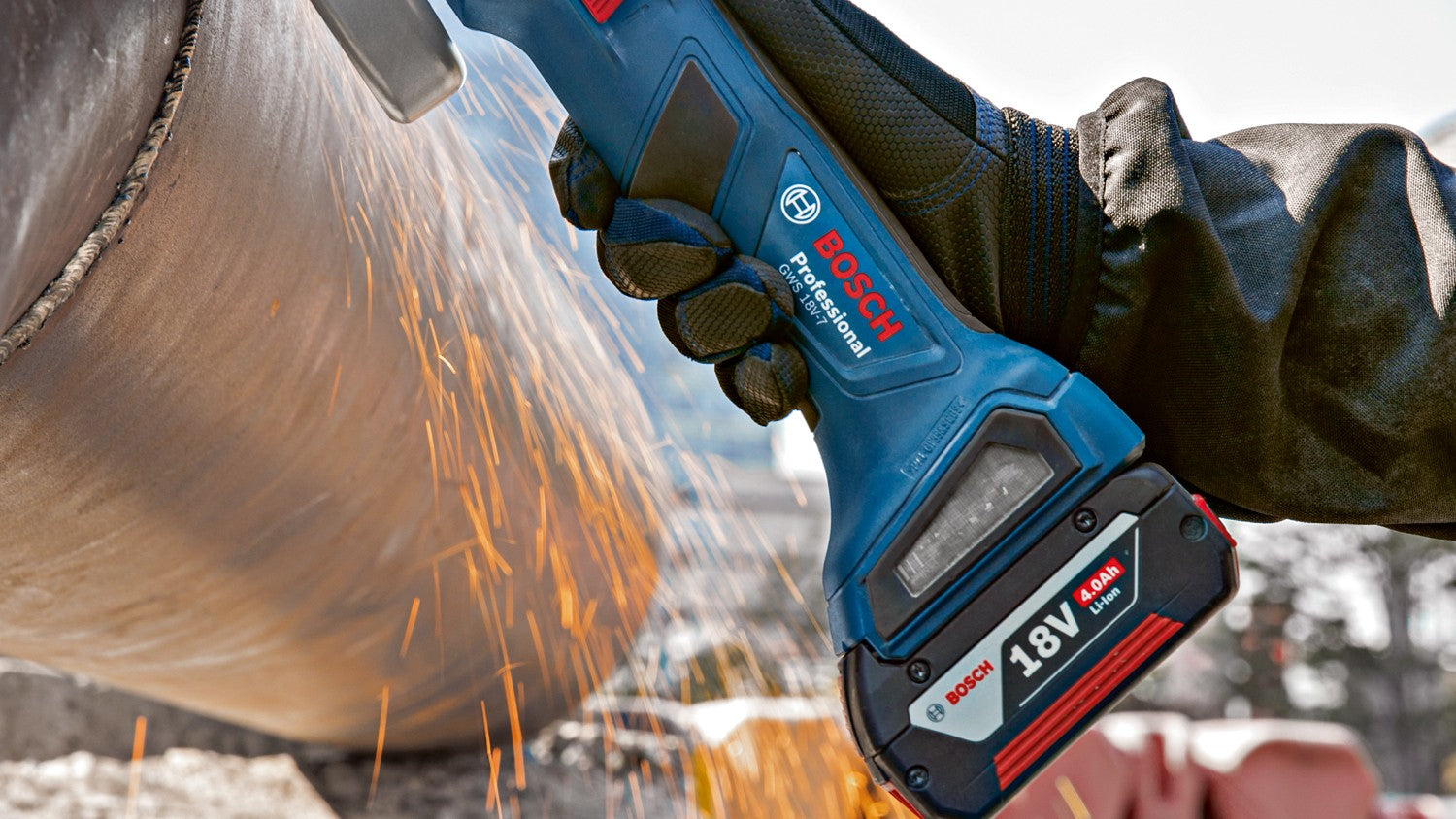 Smeriglia Bosch a batteria Brushless 125mm GWS 18V-7  solo corpo