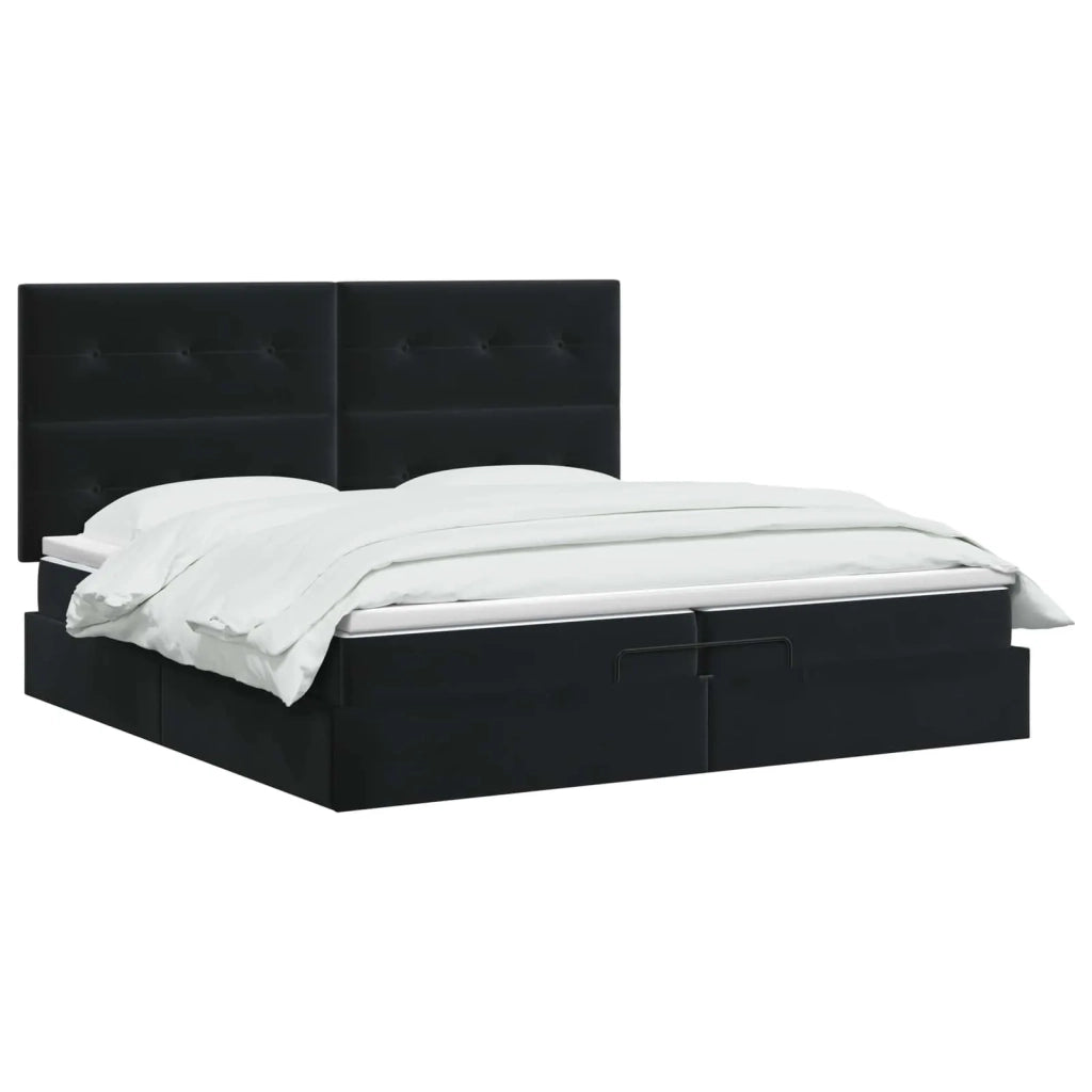 Letto ottomano con materasso Nero 200 x 200 cm Velluto 3457745