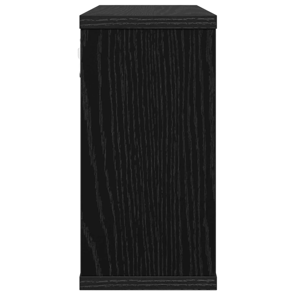 Scaffali flottanti 2 pcs Rovere Nero 80 x 15 x 30 cm 8012319