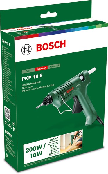 Bosch PKP 18 E Pistola Incollatrice a Caldo 200W Fai-da-te, Craft, Riparazioni Domestiche Ø 11mm DIY