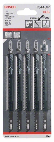 2608633A36 - Set 5 lame per seghetto alternativo T 344 DP Precision for Wood