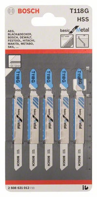 2608631012 - Set 5 lame per seghetto alternativo T 118 G Basic for Metal