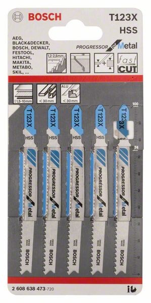 2608638473 - Set 5 lame per seghetto alternativo T 123 XF Progressor for Metal