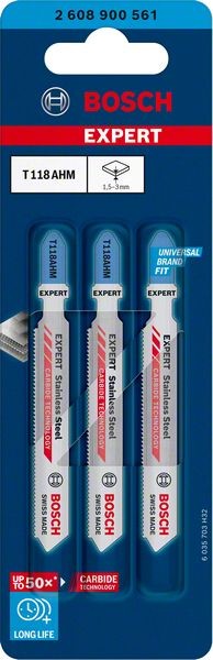 2608900561 - Set 3 lame per seghetto alternativo T118 AHM for stainless steel