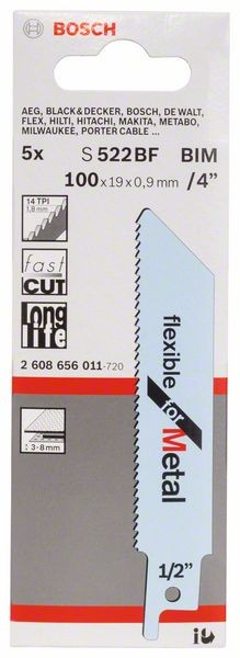 2608656011 - Set 5 lame per sega universale S 522 BF Flexible for Metal