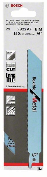 2608656036 - Set 2 lame per sega universale S 922 AF Flexible for Metal