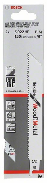 2608656039 - Set 2 lame per sega universale S 922 HF Flexible for Wood and Metal