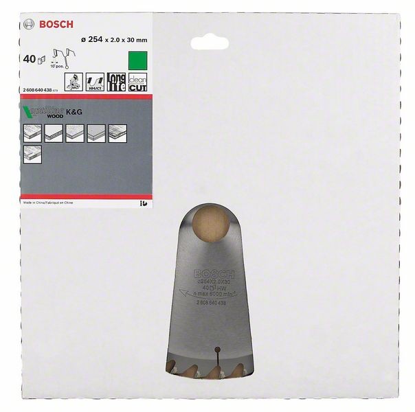 2608640438 - Lama per troncatrice Optiline Wood 254 x 30 x 2,0 mm, 40