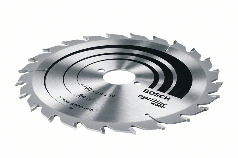 2608640615 - Lama per sega circolare Optiline Wood 190 x 30 x 2,6 mm, 24