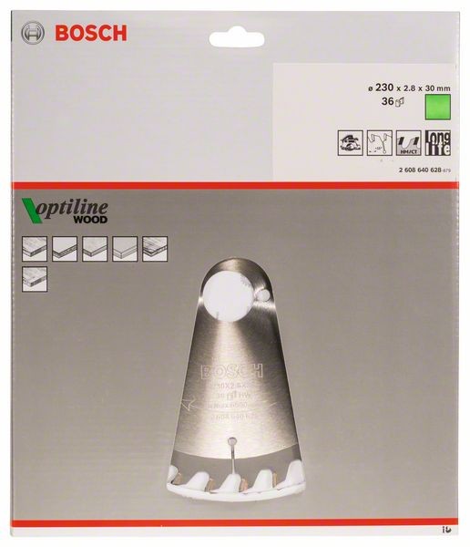 2608640628 - Lama per sega circolare Optiline Wood 230 x 30 x 2,8 mm, 36